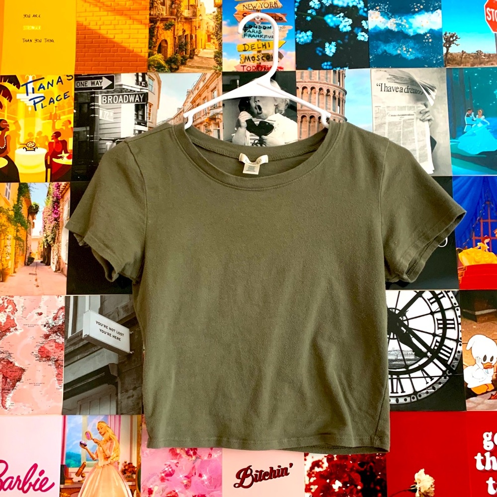 Olive Green Crop Top